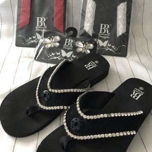 Brandi Renee designs flipflops, extra straps, size 10, worn once.